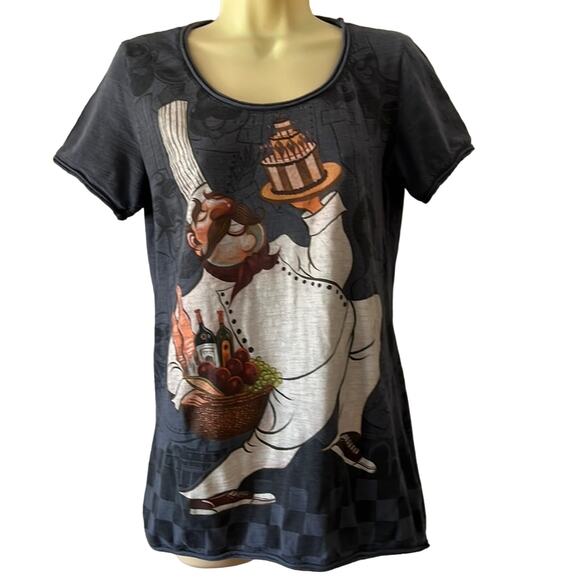 Epcot Food & Wine Festival Whimsical Chef Knit Top Woman Size Medium Rare Find - Picture 1 of 8